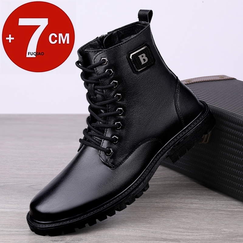 Men'S Shoes Top Brands - Botas con elevador de cuero genuino