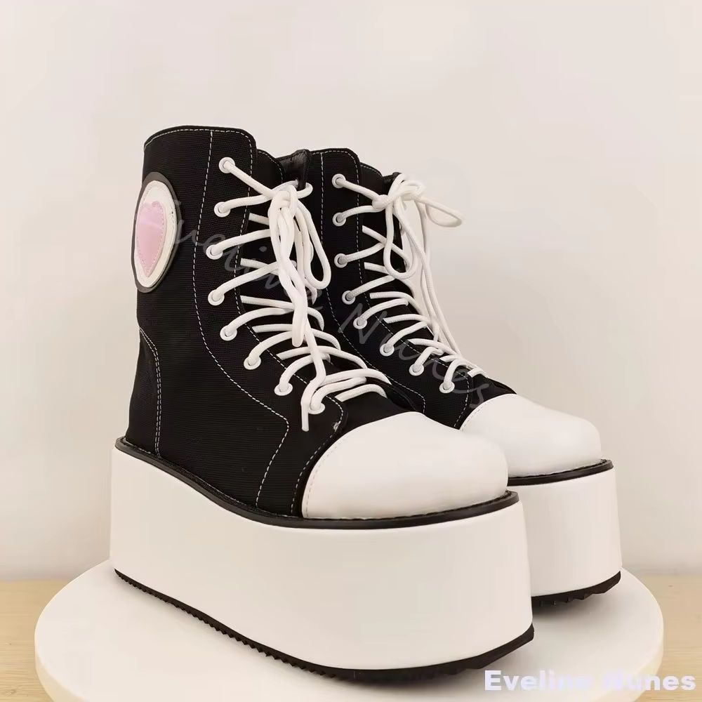 Canvas Sneaker High - Zapatos de lona de suela gruesa
