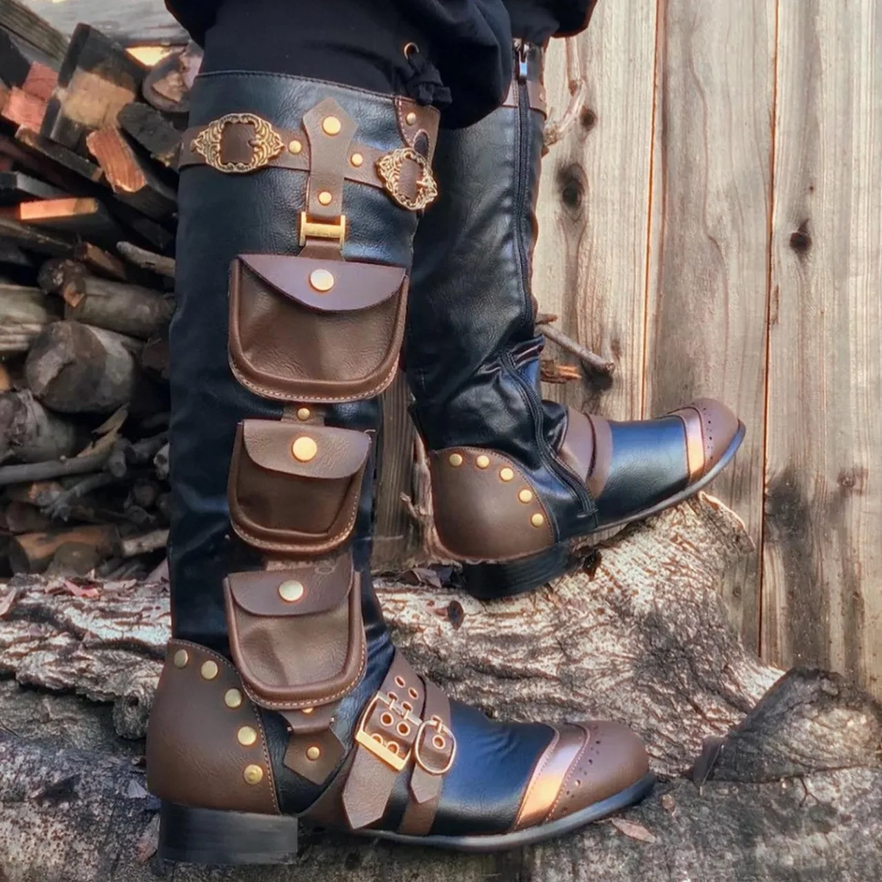Men Shoes Europe To Us - Botas altas Retro medievales Steampunk con