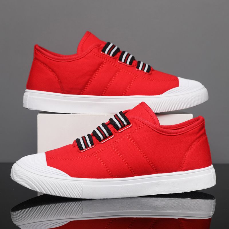Men Shoes Red Tape - Zapatillas Deportivas de Lona Rojas para