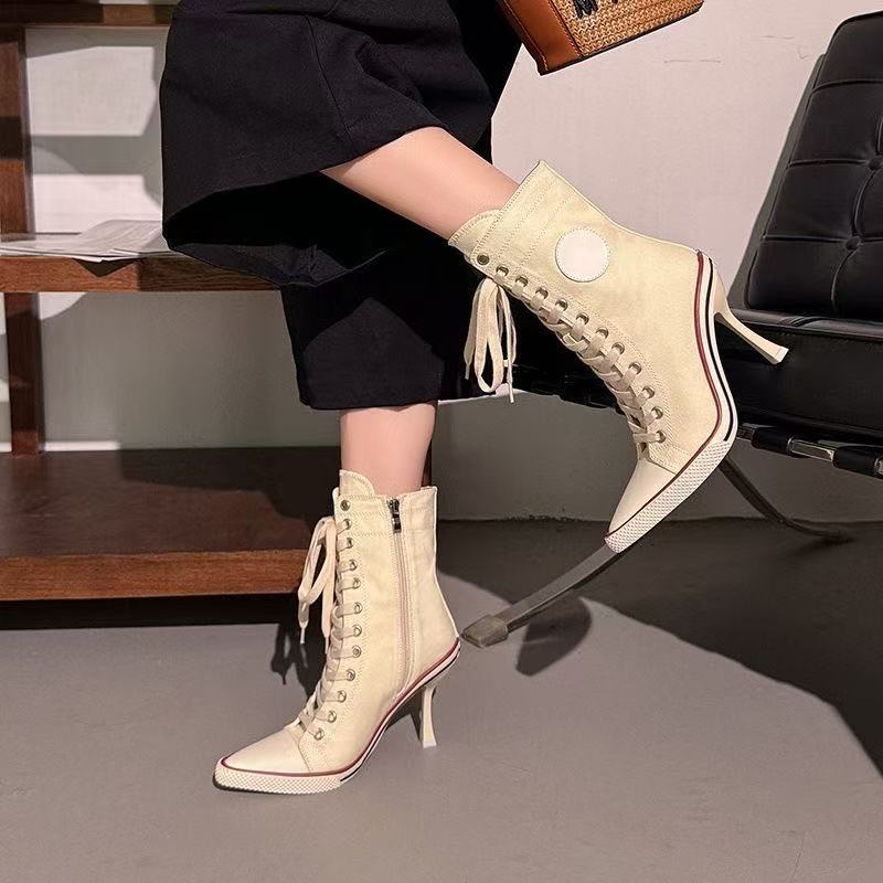 Zapatos de tacón alto de diseñ - Canvas Sneaker High reseña y precio