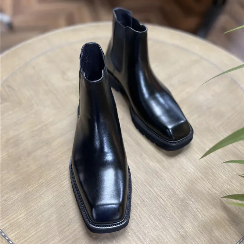 Botas elegantes de cuero genui - Men Shoes Elegant reseña y precio