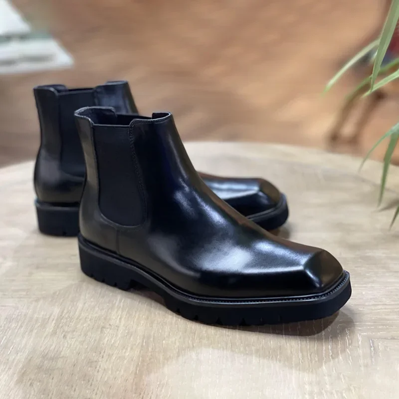 Botas elegantes de cuero genui - Men Shoes Elegant reseña y precio